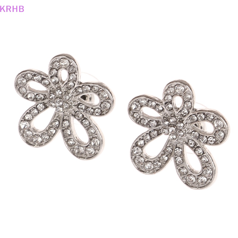 1 Đôi Bông Tai Bạc Hình Hoa Hướng Dương Đính Đá Thời Trang Dành Cho Nữ Mới