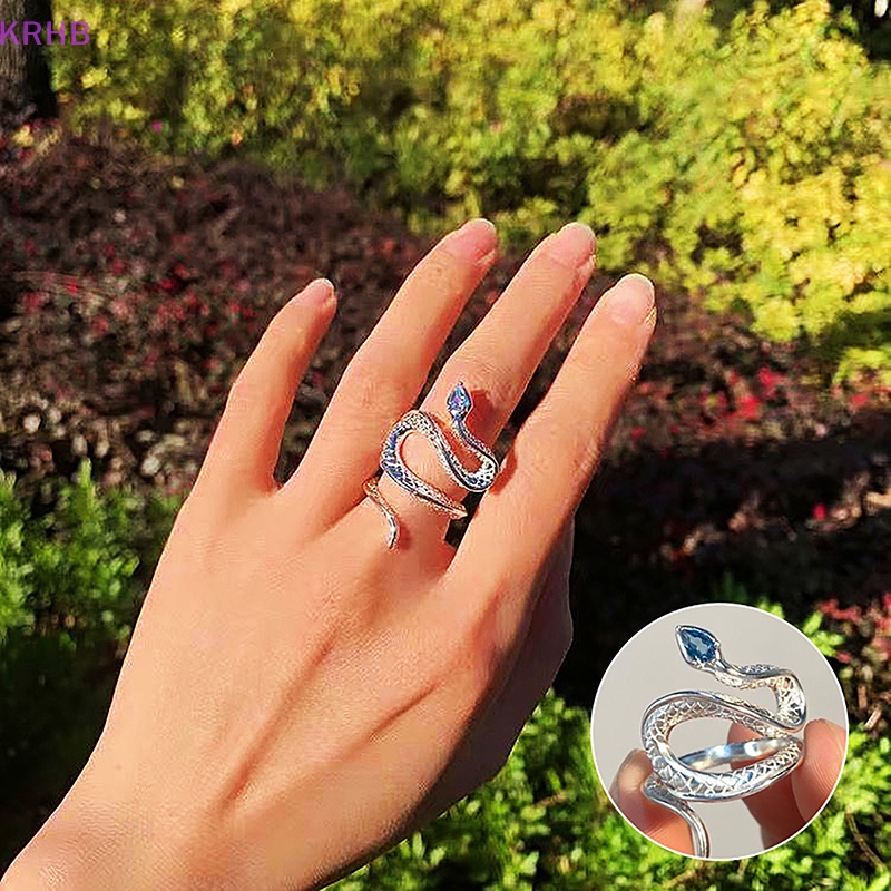 Nhẫn Hở Hình Rắn Đính Đá Phong Cách Gothic Thời Trang Cho Nam Và Nữ Mới