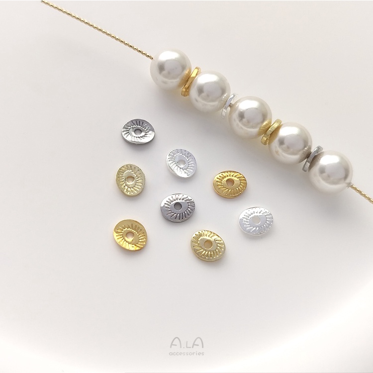 █diy゜14k●10 miếng 14K vàng nhạt màu bạc hình cung lá sen ngăn cách hình bầu dục mắt tinh ngăn cách hạt tự làm bông tai vòng tay trang sức phối hợp