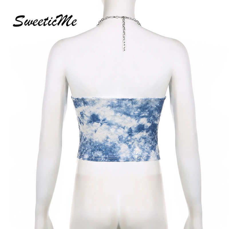 Áo Tank Top Hở Lưng Phối Dây Xích Thời Trang 2023 Quyến Rũ Cho Nữ