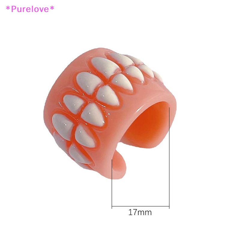 Nhẫn Nhựa Hình Chiếc Răng Sáng Tạo Vui Nhộn Phong Cách Hàn Quốc Cho Nam Và Nữ Mới