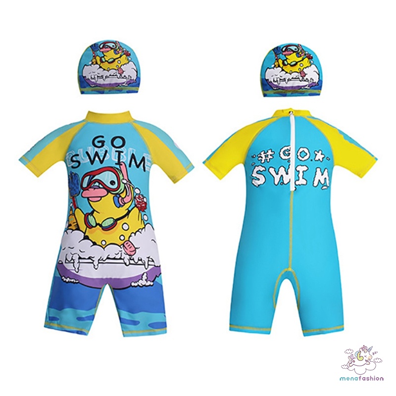 Bộ Đồ Bơi Liền Thân Ngắn Tay Họa Tiết Hoạt Hình Cho Bé Trai 4-9 Tuổi