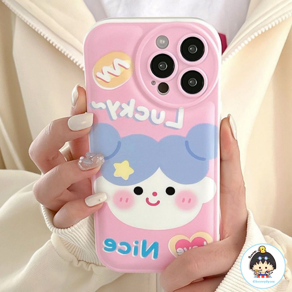 Ốp Điện Thoại TPU Mềm Có Túi Khí Chống Sốc In Hình Bé Gái Dễ Thương Cho IPhone 11 14 13 12 Pro Max