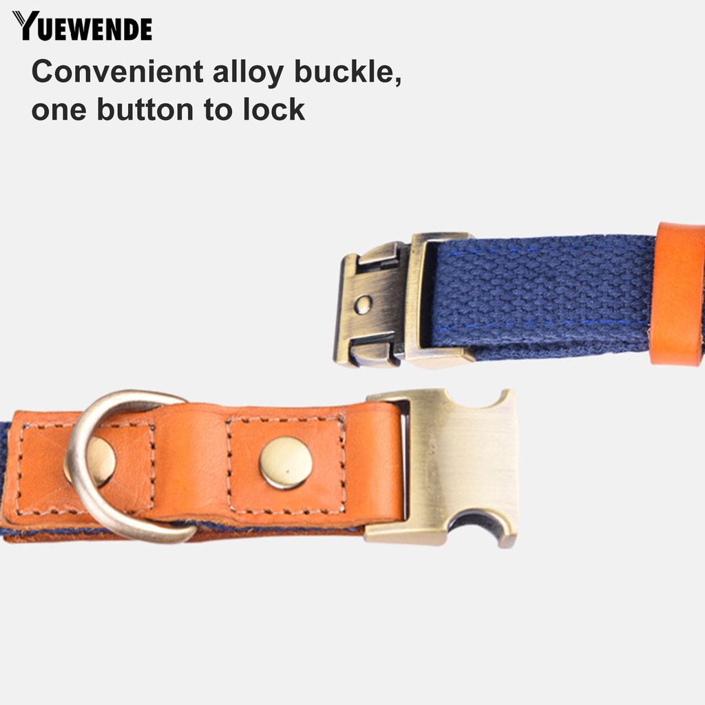 Vòng Cổ YQ.E Bằng Da Bò Polyester Khâu Chắc Chắn An Toàn Dành Cho Cún Cưng