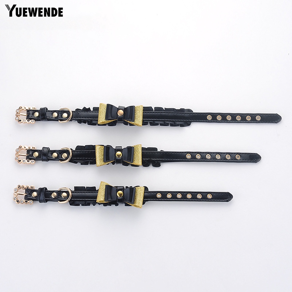 Vòng Cổ Giả Da Đính Nơ Cho Thú Cưng