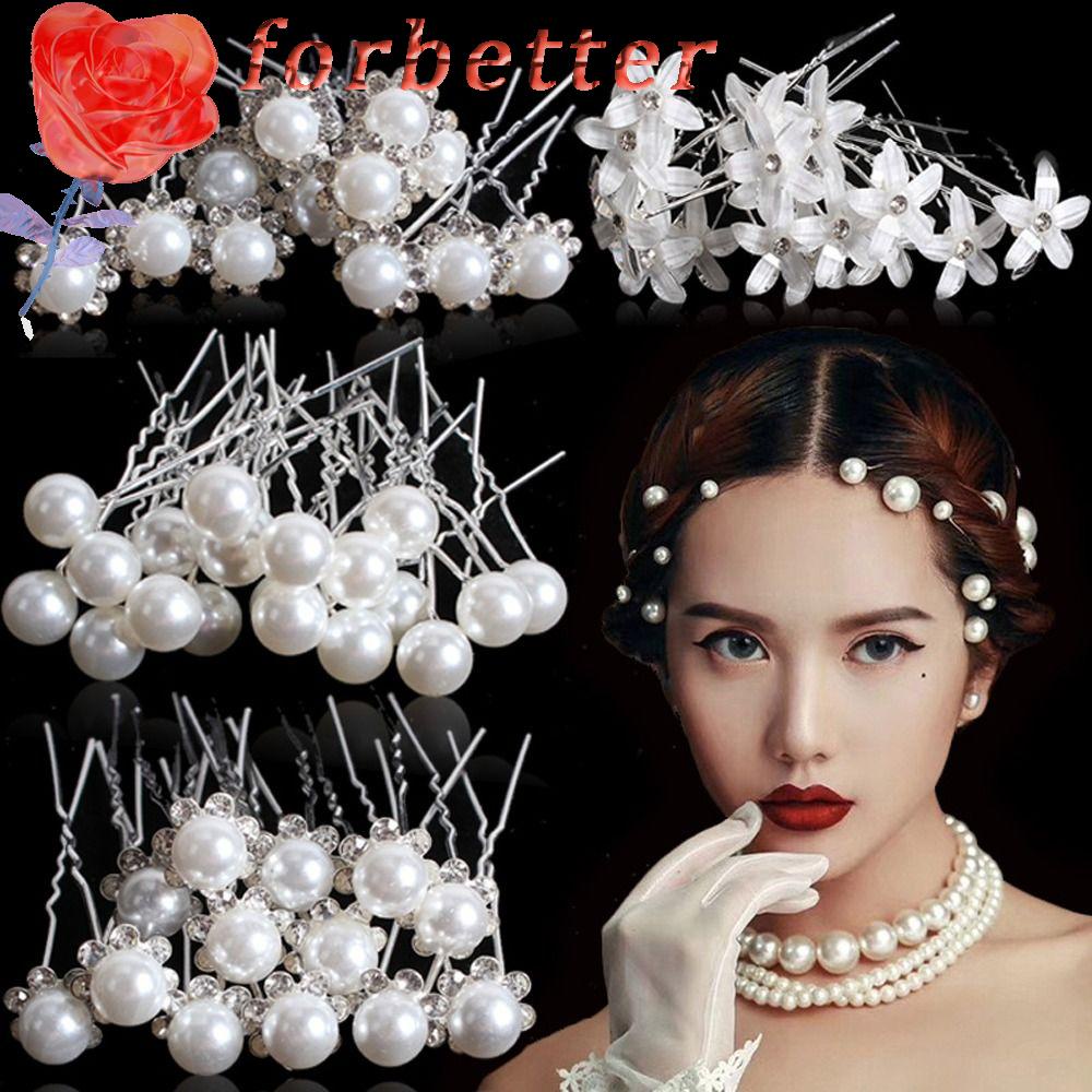 Set 20 Kẹp Tóc Chữ U Ngọt Ngào Cho Cô DâuPhụ Kiện Cài Tóc Cô Dâu Đính Đá Sang Trọng