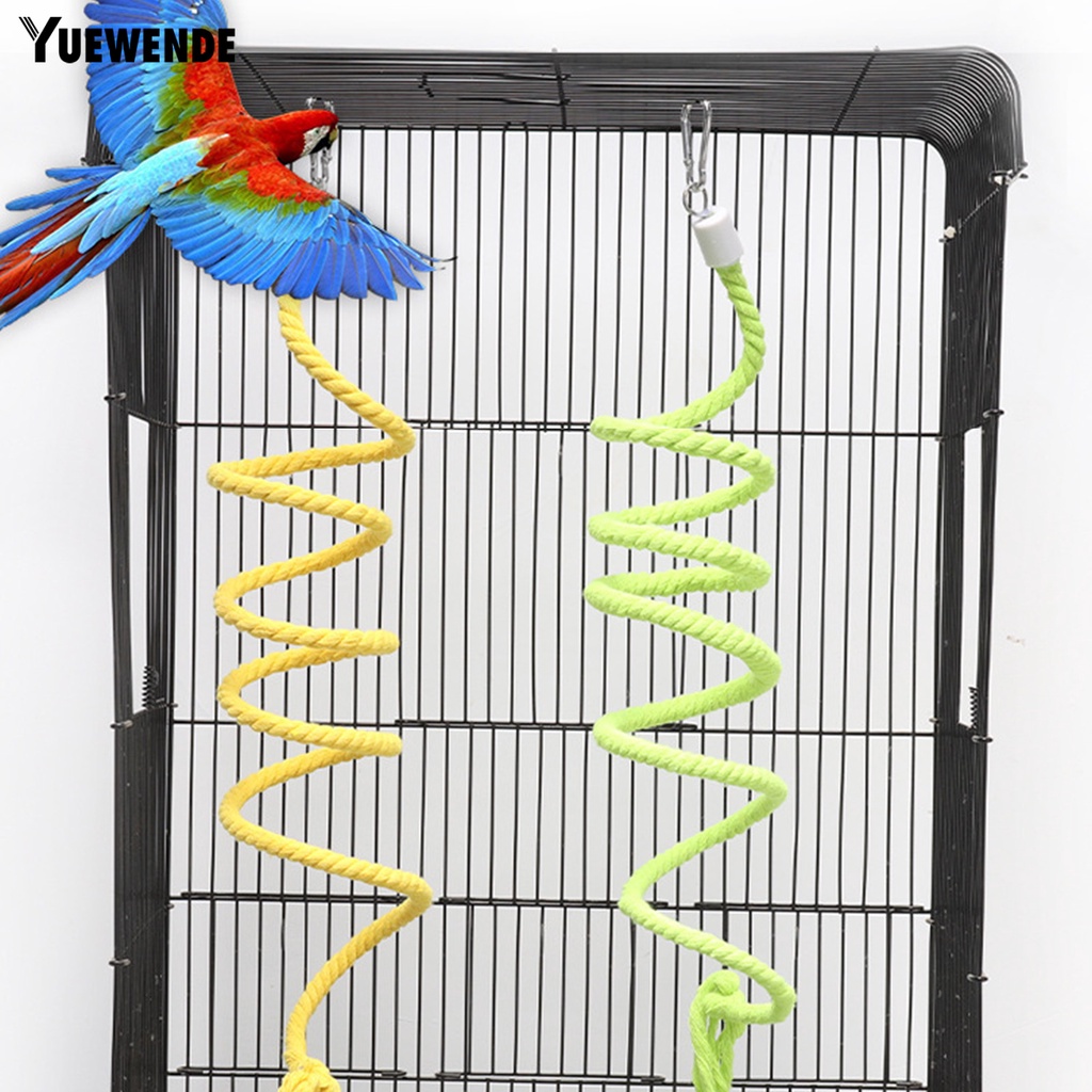 Đồ Chơi Dây Thừng Hình Xoắn Ốc Màu Sắc Tươi Sáng Chống Mài Mòn Giảm Căng Thẳng Cho Chim Vẹt