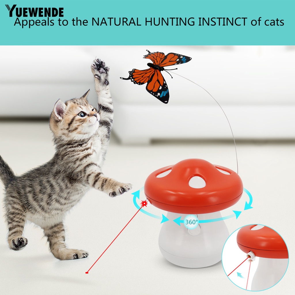 Đồ Chơi Xoay Tự Động Có Đèn LED 3 Chế Độ Định Vị Cho Mèo Cưng