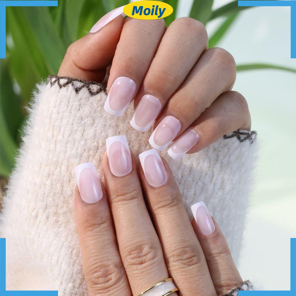 MOILYVN Móng Tay Giả Che Phủ Toàn Diện Tháo Rời Được Kiểu Pháp