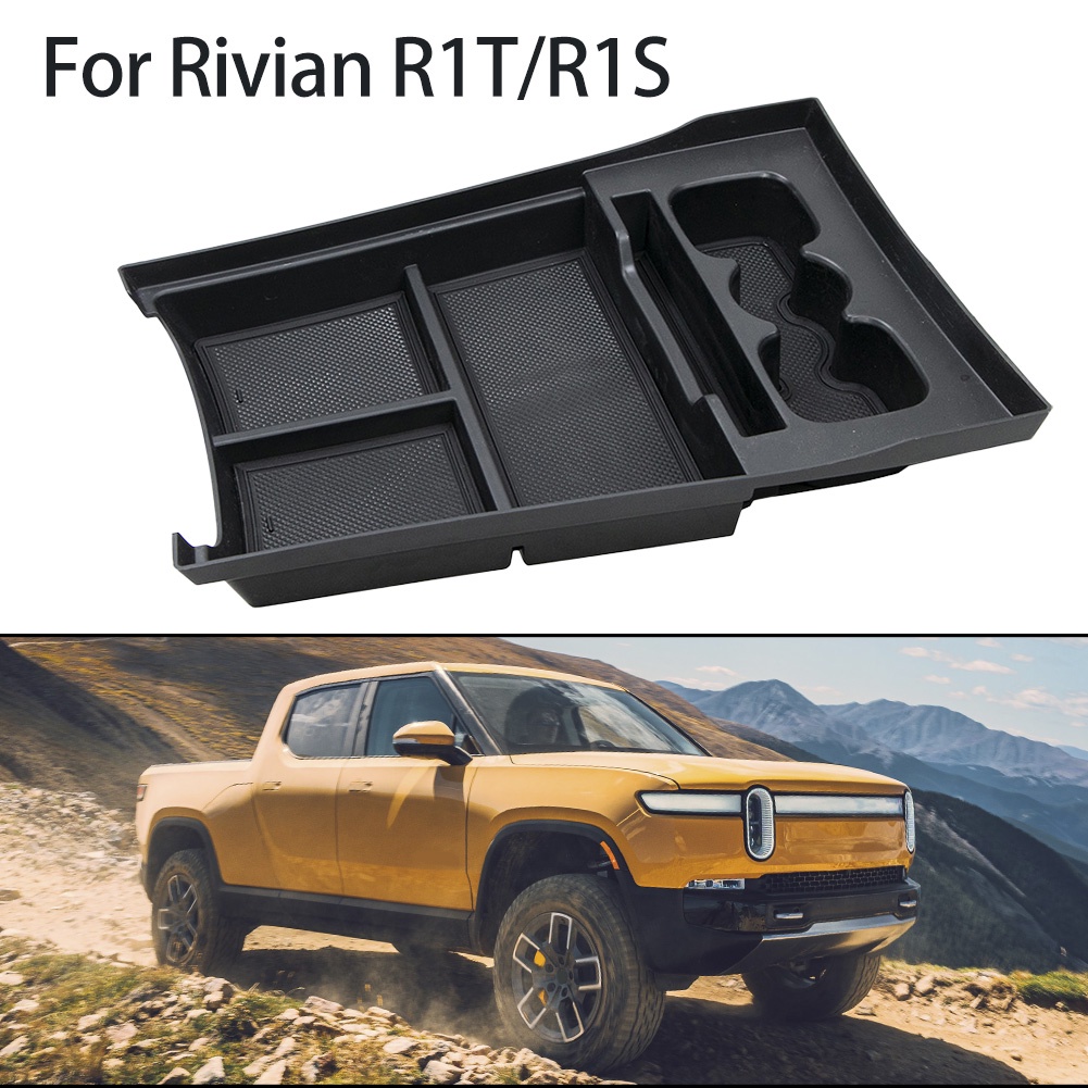1 Hộp Đựng Vật Dụng Bằng Nhựa ABS Màu Đen Gắn Tay Lái Trước Xe Hơi Rivian R1S R1T