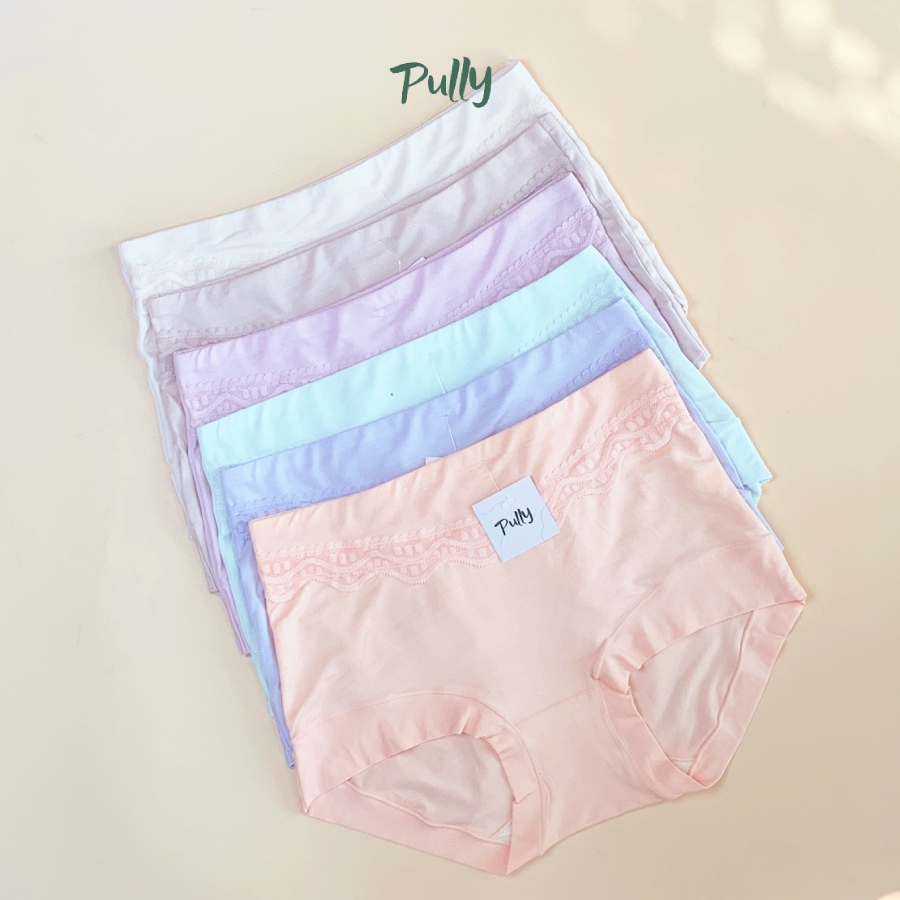 Đồ lót nữ, quần lót nữ cao cấp cotton mềm mịn lưng cao ôm bụng freesize mông 88-100cm - PULLY SHOP CT30