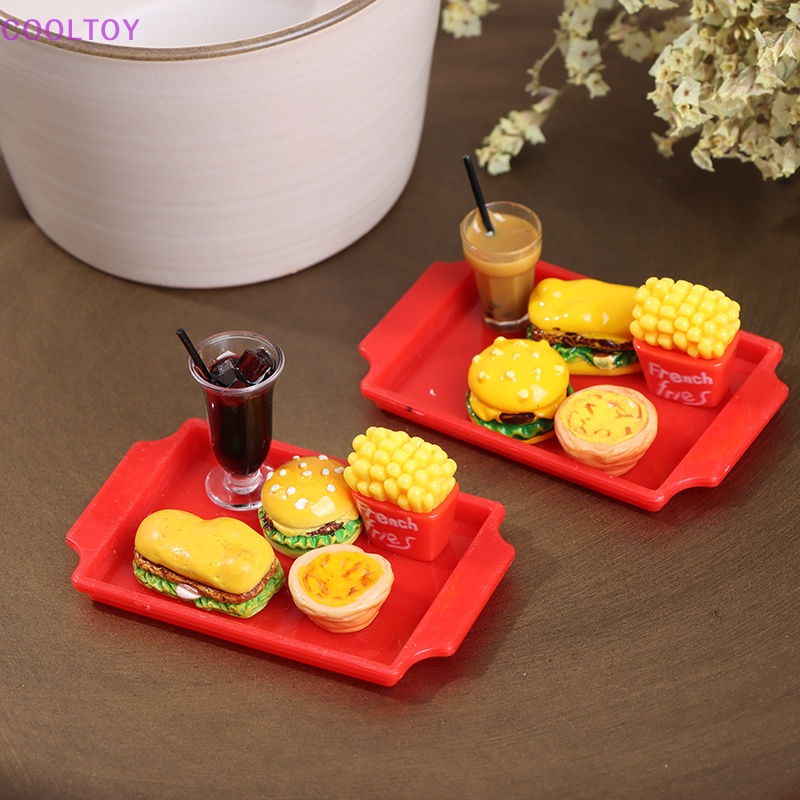 1 Bộ Đồ Chơi Thức Ăn Nhanh Mini Hình Hamburger Dễ Thương Trang Trí Nhà Búp Bê