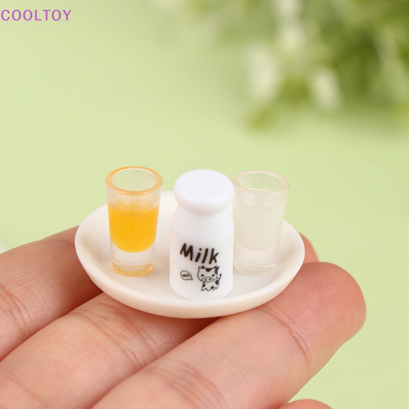 Cooltoy set 4 Món Đồ Chơi Mô Hình Đĩa Nước Ép Trái Cây Mini Trang Trí Nhà Búp Bê