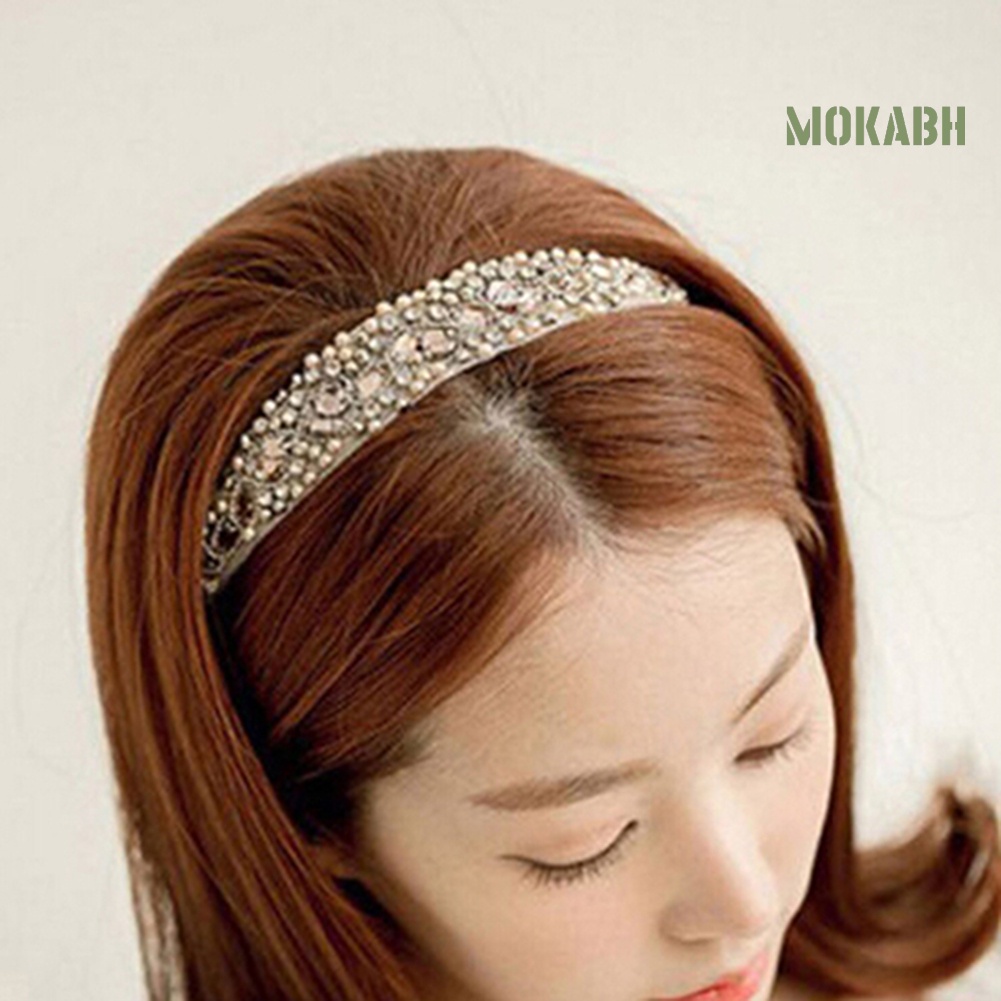 Băng Đô Ren Đính Ngọc Trai Giả Ngọt Ngào Thời Trang Cho Nữ