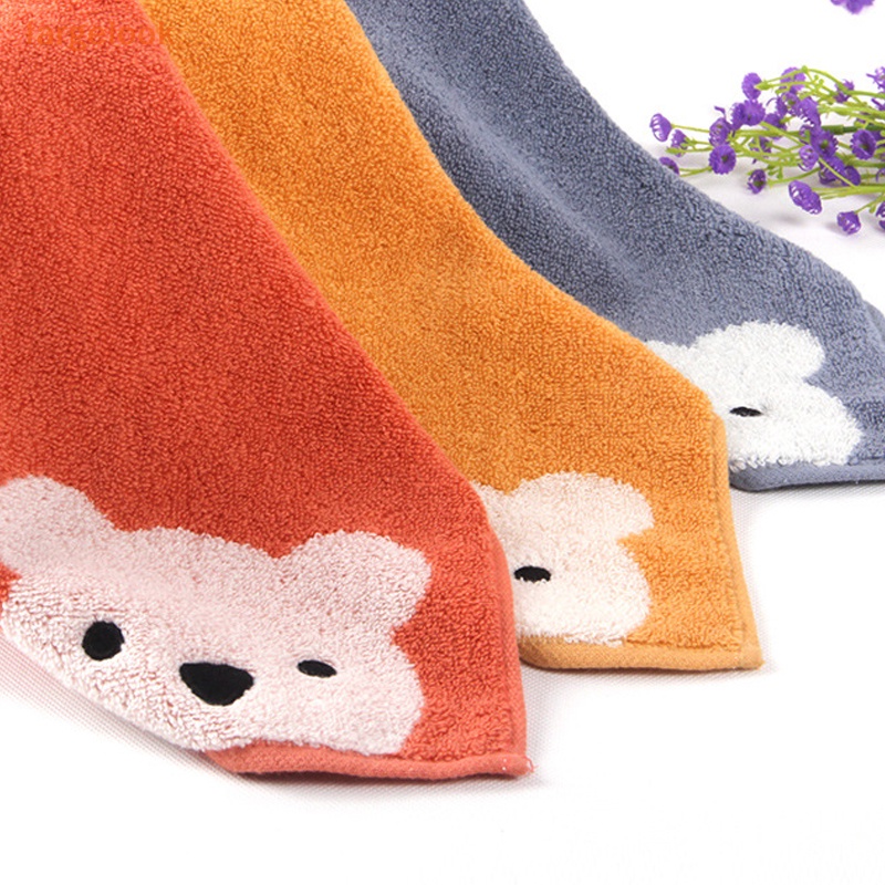 Khăn Lau Mặt / Tay Chất Liệu Cotton Mềm Họa Tiết Gấu Hoạt Hình Dễ Thương Có Thể Treo Cho Bé