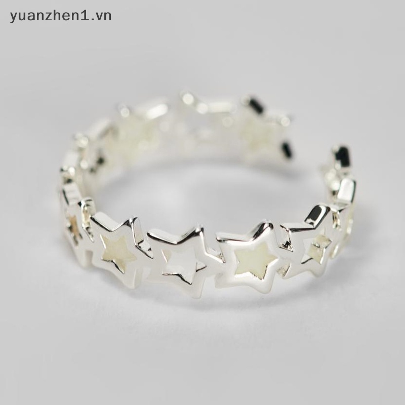 Nhẫn Dạ Quang Bằng Hợp Kim Hình Ngôi Sao Phong Cách Âu Mỹ