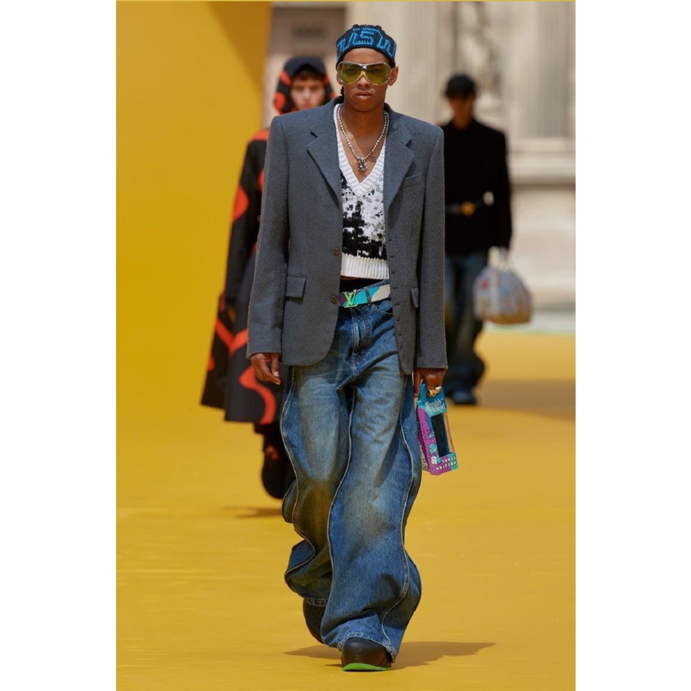 Quần Jean Wang Jiaer Chính Hãng 23ss Show Phong Cách Đường Phố Mới