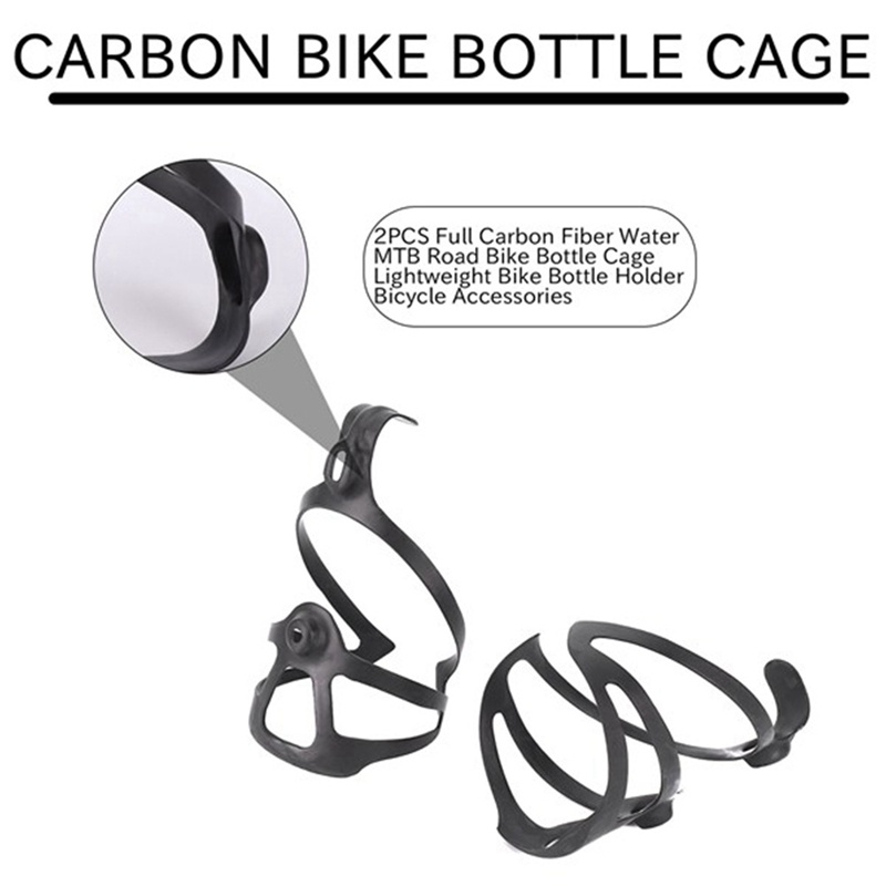 Bộ 2 Khung Gắn Bình Nước Bằng Sợi Carbon Màu Đen Cho Xe Đạp Leo Núi