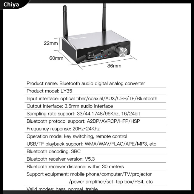 Bộ Thiết Bị Truyền Nhận Tín Hiệu Âm Thanh Bluetooth 5.3 DAC 6 Trong 1 Chuyên Dụng