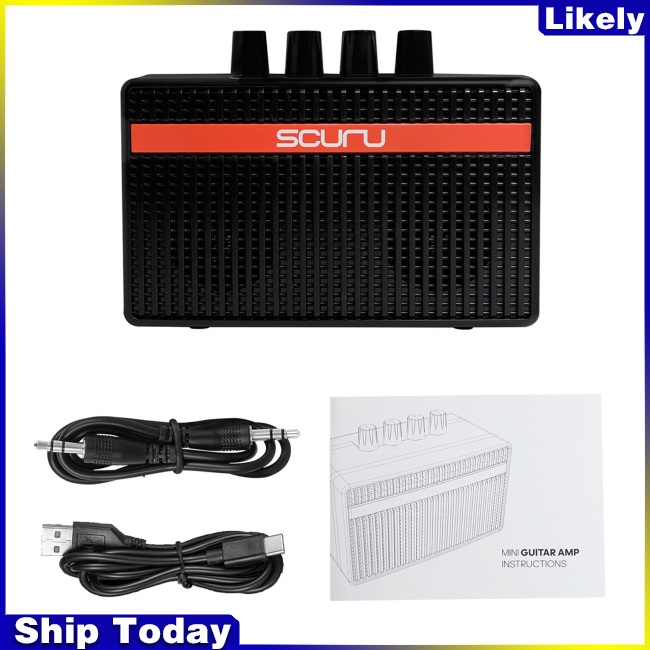 Loa Khuếch Đại Âm Thanh Mini 5w Di Động Tiện Dụng Cho Đàn Guitar Điện / Biểu Diễn Ngoài