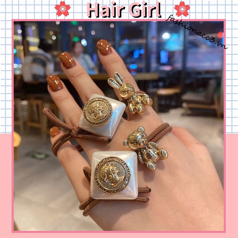 Dây Cột Tóc Cao Su Hình Gấu Và Thỏ Phong Cách Hàn Quốc Thời Trang Cho Nữ