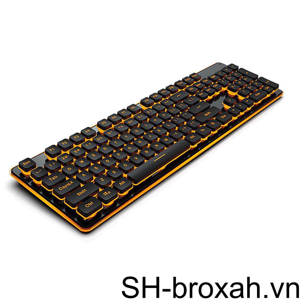 Bàn Phím Cơ Chơi Game Có Dây Đèn LED Nền Chống Nước Tiếng Ồn Thấp