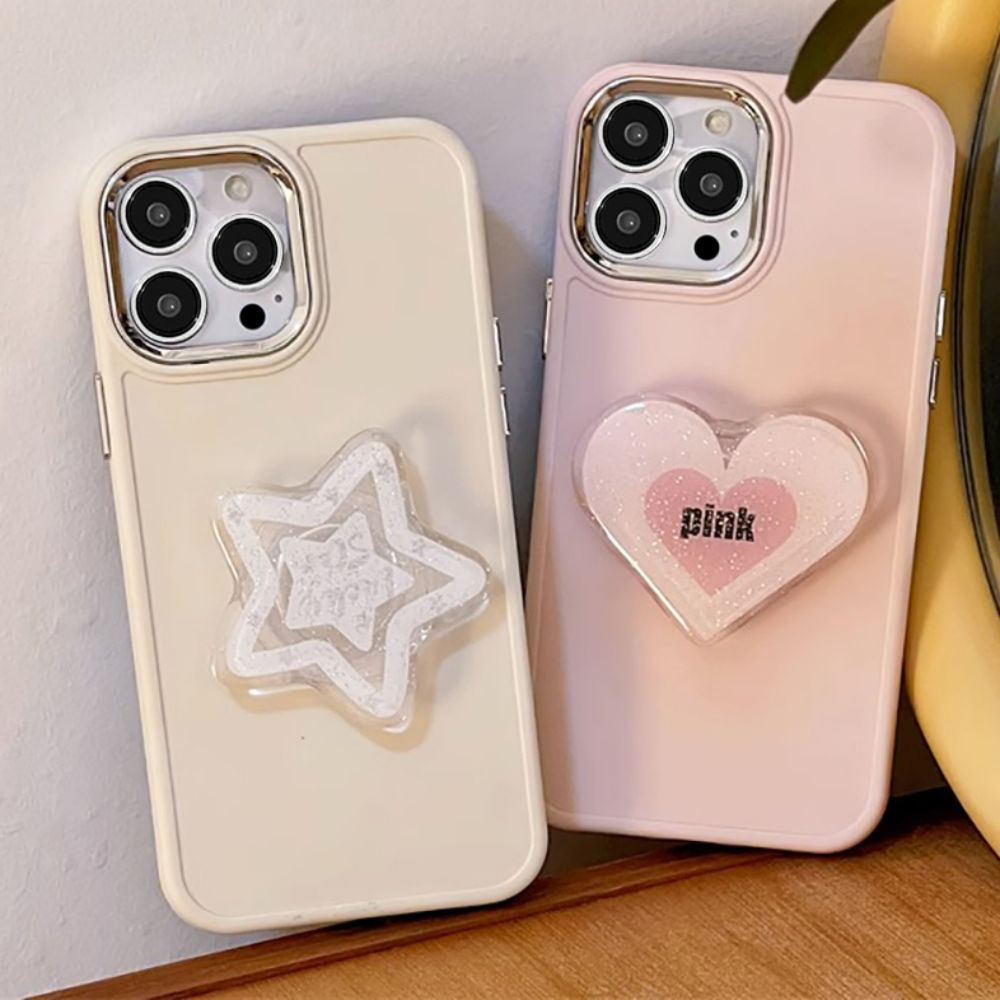 Ốp Điện Thoại TPU Mềm Chống Sốc Mạ Điện Màu Trơn Có Giá Đỡ Bảo Vệ Ống Kính Máy Ảnh Cho IPhone 11 14 13 12 Pro Max