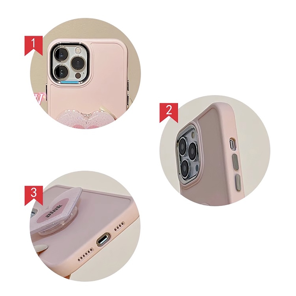 Ốp Điện Thoại TPU Mềm Chống Sốc Mạ Điện Màu Trơn Có Giá Đỡ Bảo Vệ Ống Kính Máy Ảnh Cho IPhone 11 14 13 12 Pro Max