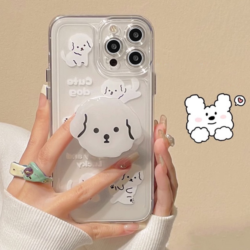 Ốp Điện Thoại TPU Có Giá Đỡ Hình Thú Cưng 3d Dễ Thương Cho Iphone 11 Case 14 13 12 Pro Max XS XR 7 8 Plus