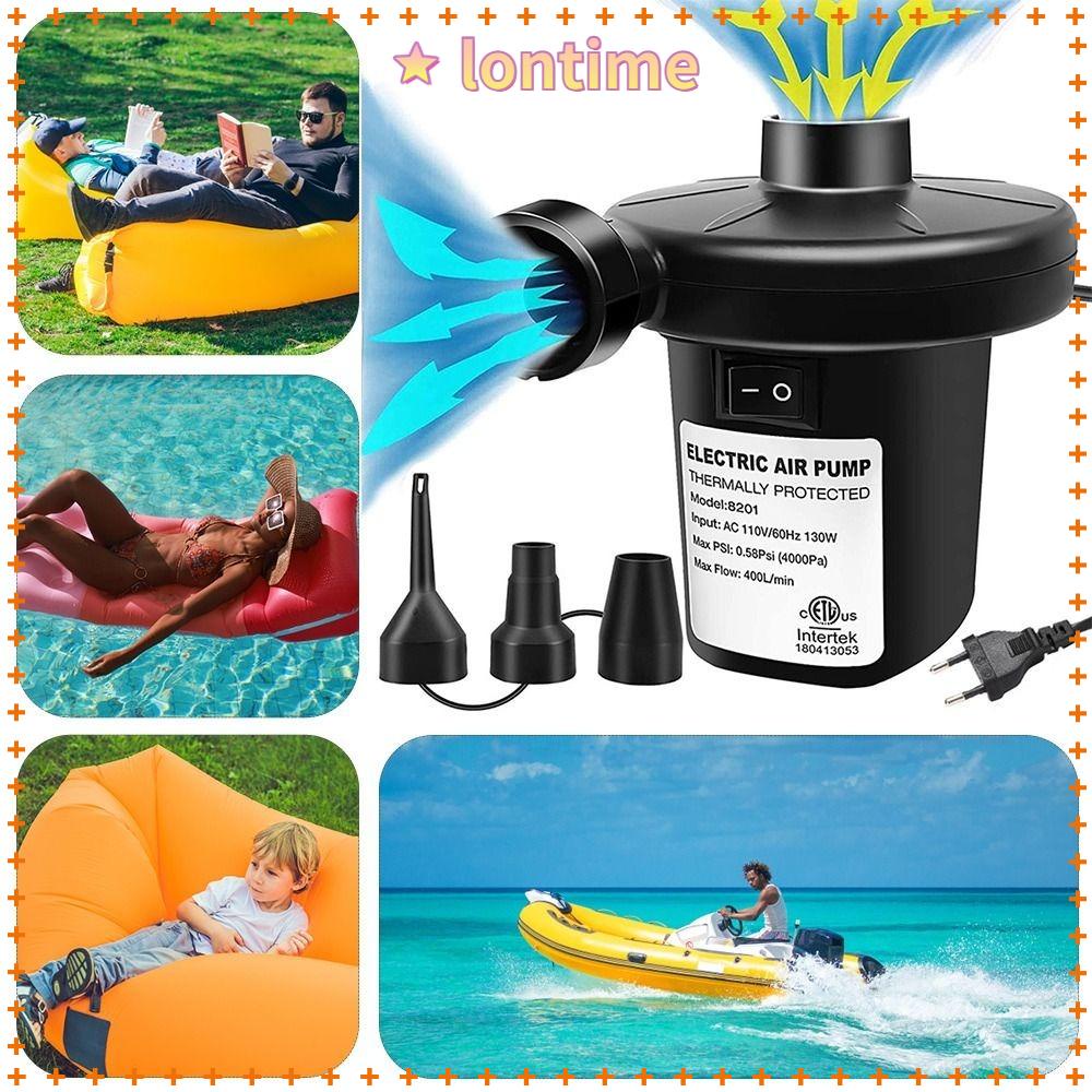 Máy Bơm Hơi Điện Tử Kèm 3 Đầu Bơm Và 3 Vòi Bơm Tiện Dụng Cho Bể bơi