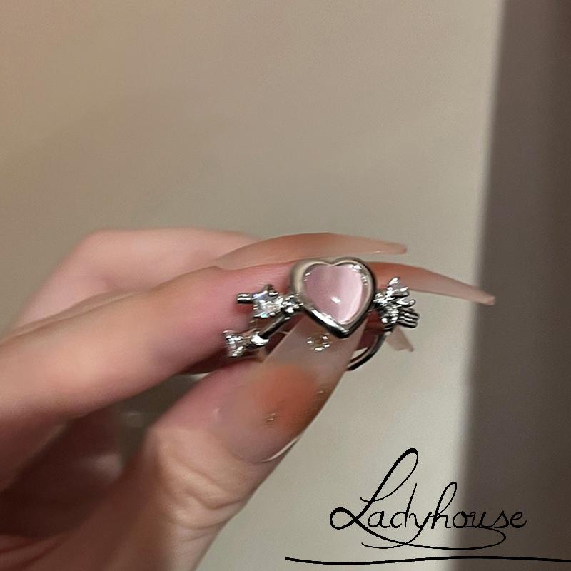 Nhẫn Đính Hôn Đính Đá Hình Trái Tim Thời Trang Dành Cho Nữ