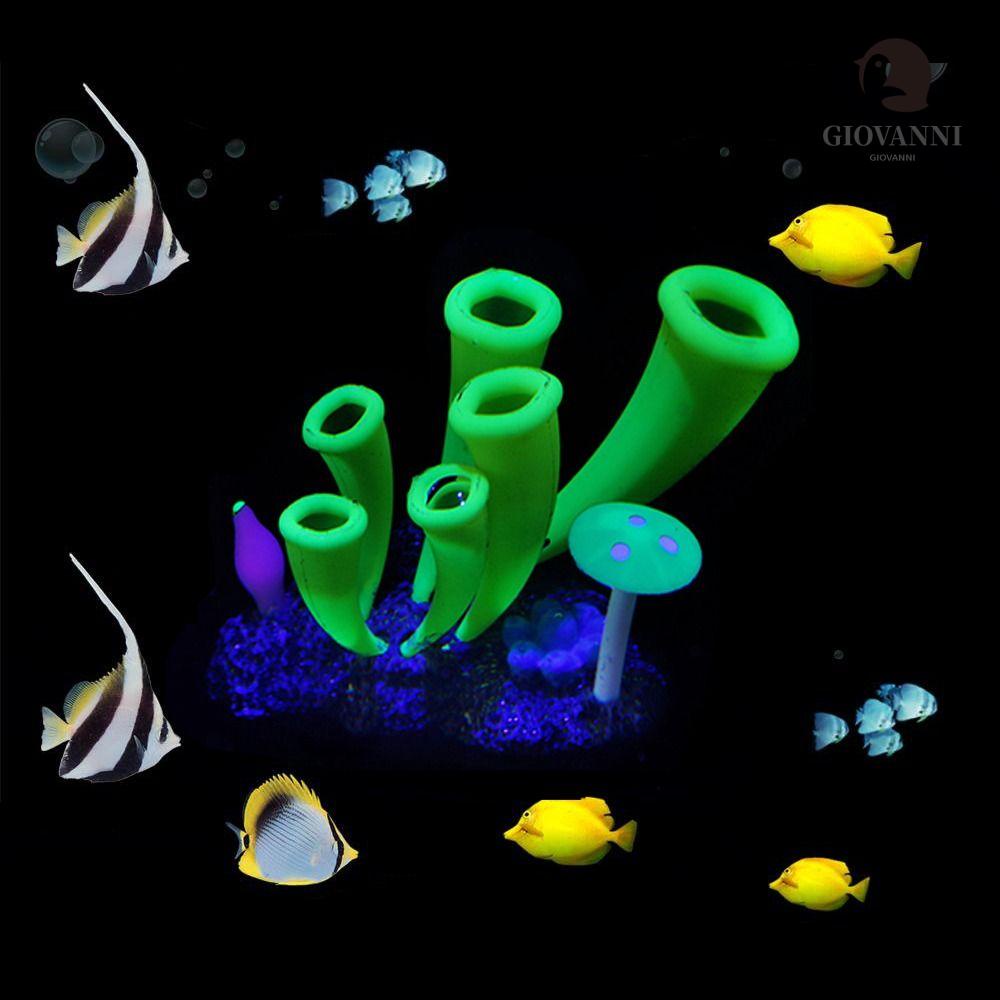 Giovanni San Hô Nhân Tạo Bằng Silicone Màu Dạ Quang Trang Trí Bể Cá