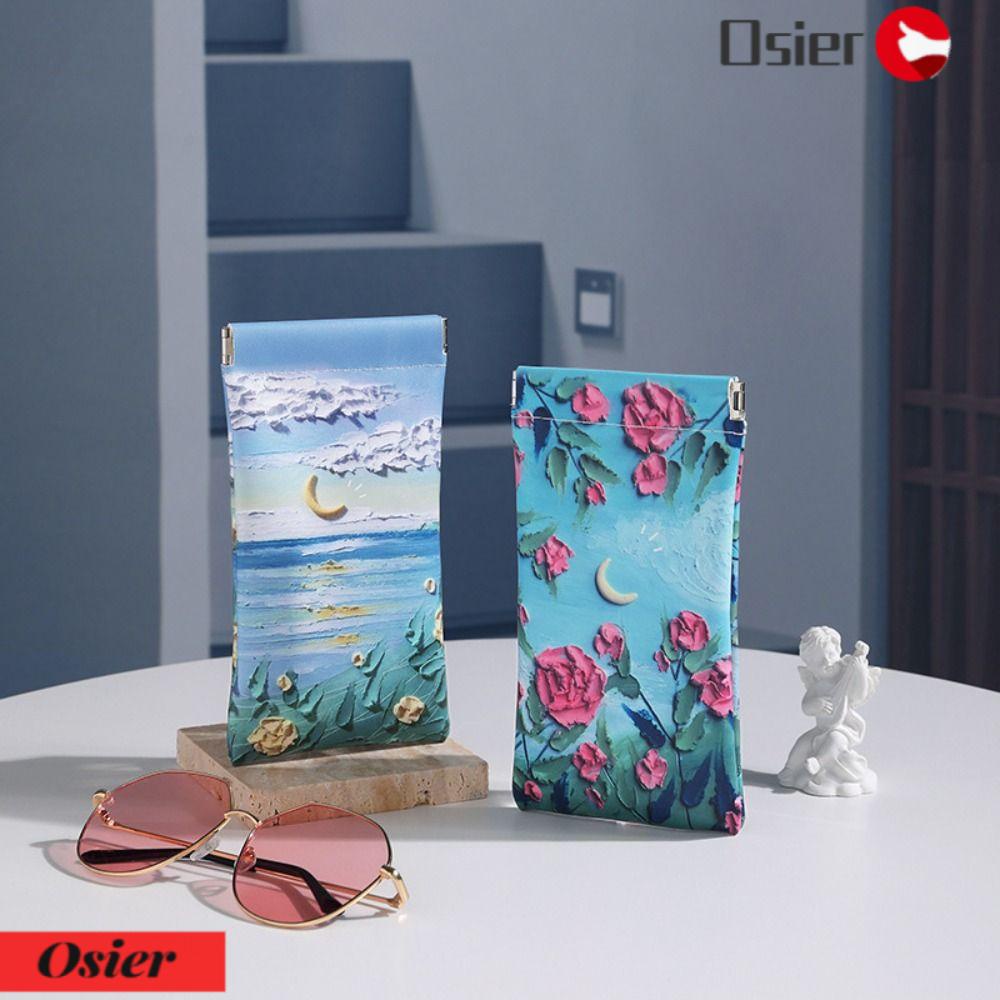 Osier1 Túi Đựng Mắt Kính Đóng Mở Tự Động In Họa Tiết Hoa Chống Mài Mòn Unisex