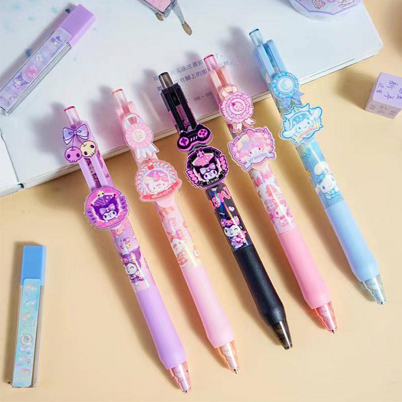 Set 2 Bút Chì Cơ Tự Động Sanrio Mymelody Kuromi Cinnamoroll Dễ Thương Kèm Lõi Thay Thế Cho Học Sinh