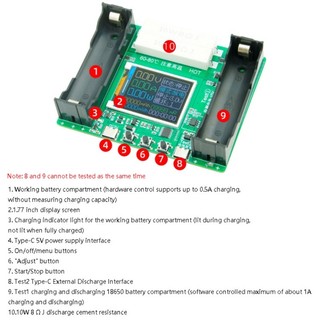 Yao 18650 LCD Display Battery Capacity Tester Module-Digital Checkered Load-Analyzer