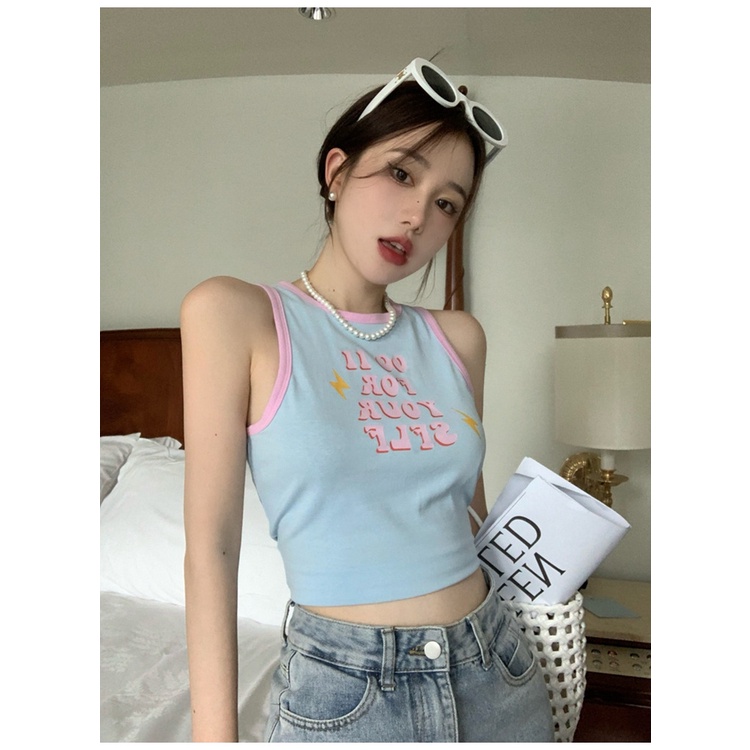 Áo Hai Dây Ngắn Ôm Dáng Phong Cách Retro Quyến Rũ Dành Cho Nữ