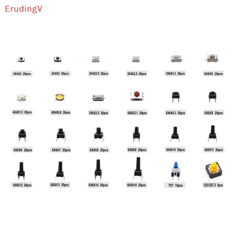 Bộ 460 / 24 Công Tắc Nút Nhấn SMD Micro Chuyên Dụng Cho Xe Hơi Điều Khiển Từ Xa