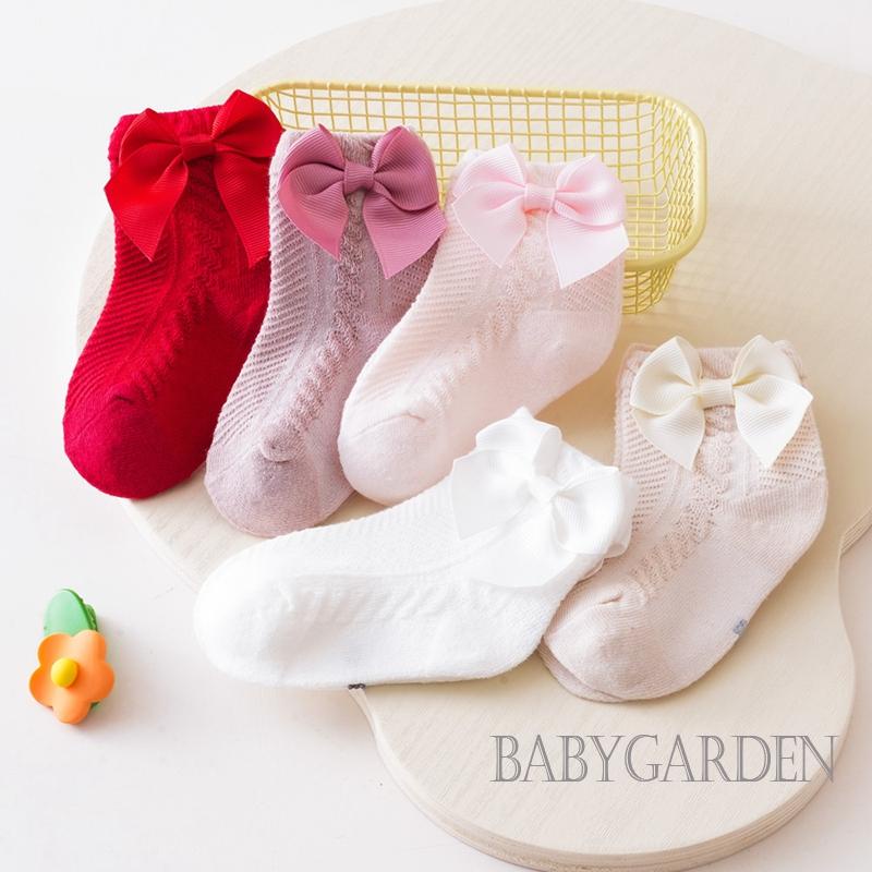 Vớ Cotton Mềm Mỏng Đính Nơ Xinh Xắn Cho Bé Gái 0-3 Tuổi
