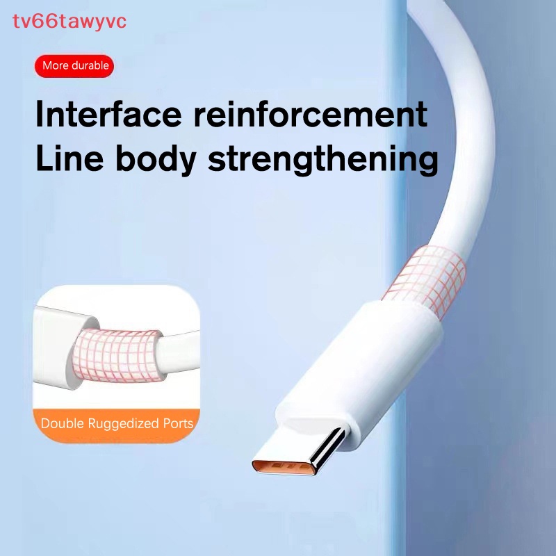 2 mét 6A 66W USB Type-C Cáp sạc siêu nhanh cho Xiaomi Samsung Huawei mới