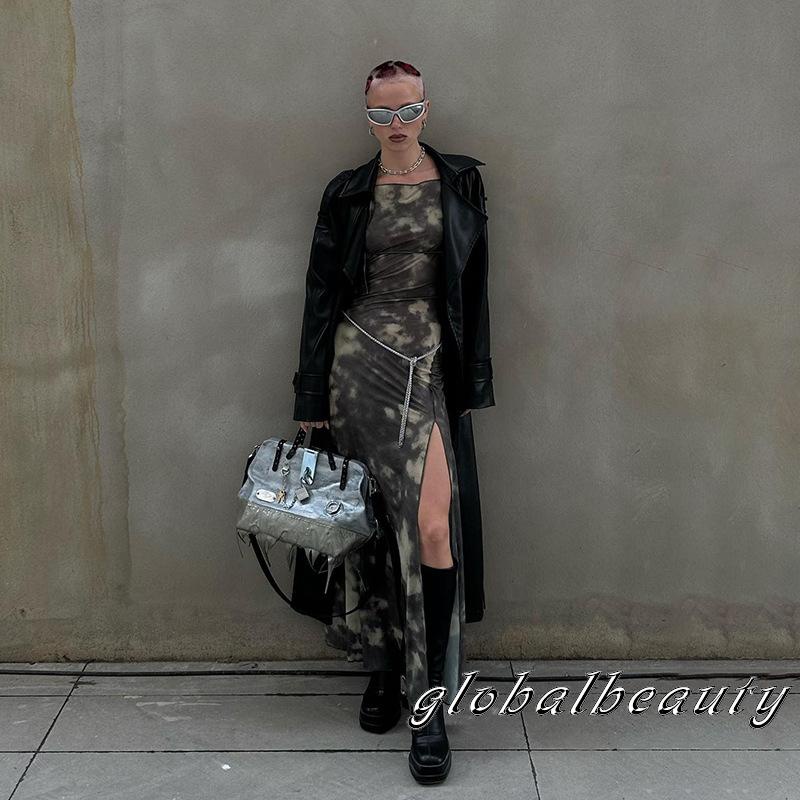 Đầm Dài Không Tay Màu Nhuộm Họa Tiết Thời Trang Mùa Hè Cho Nữ