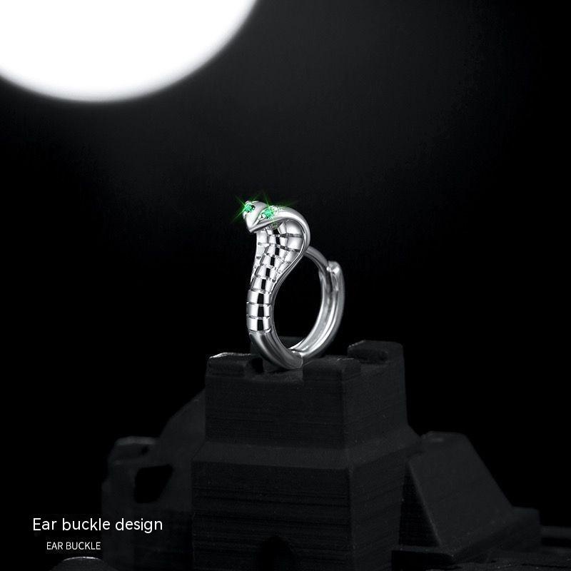 Bông Tai Mạ Bạc 925 Hình Rắn Phong Cách Hip Hop Âu Mỹ Thời Trang Cho Nam Và Nữ