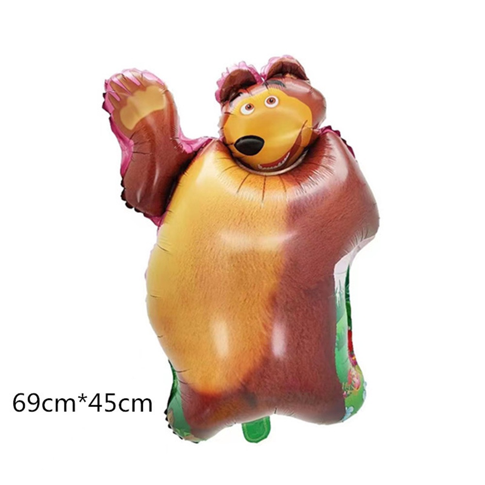 Hoạt Hình Gấu Masha Màng Nhôm Bóng Trẻ Em Sinh Nhật Đầu Tiên Trang Trí Bố Trí Bộ Bóng Đồ Chơi Trẻ Em Đồ Tốt