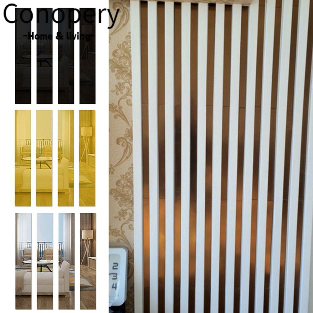 CONOPERY Bộ 10 Miếng Dán Tường Tráng Gương Tự Dính Có Thể Tháo Rời Edge