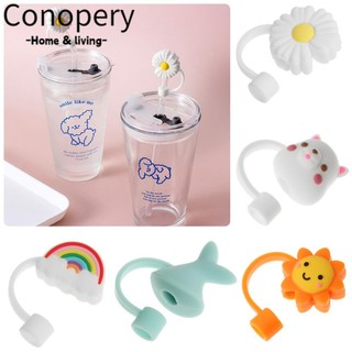 Conopery CONOPERY Nắp đậy ống hút silicon kiểu dáng hoạt hình dễ thương