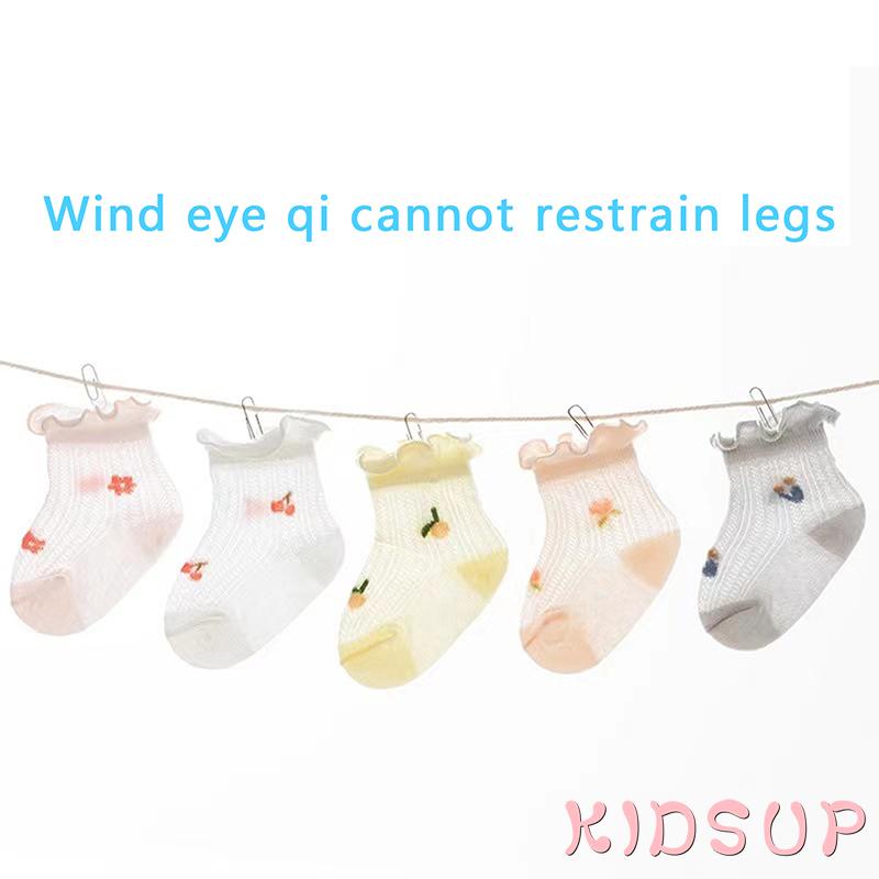 Vớ Cotton Mềm Mỏng Phối Lưới Thời Trang Mùa Hè Cho Bé Gái Sơ Sinh 1 Tuổi