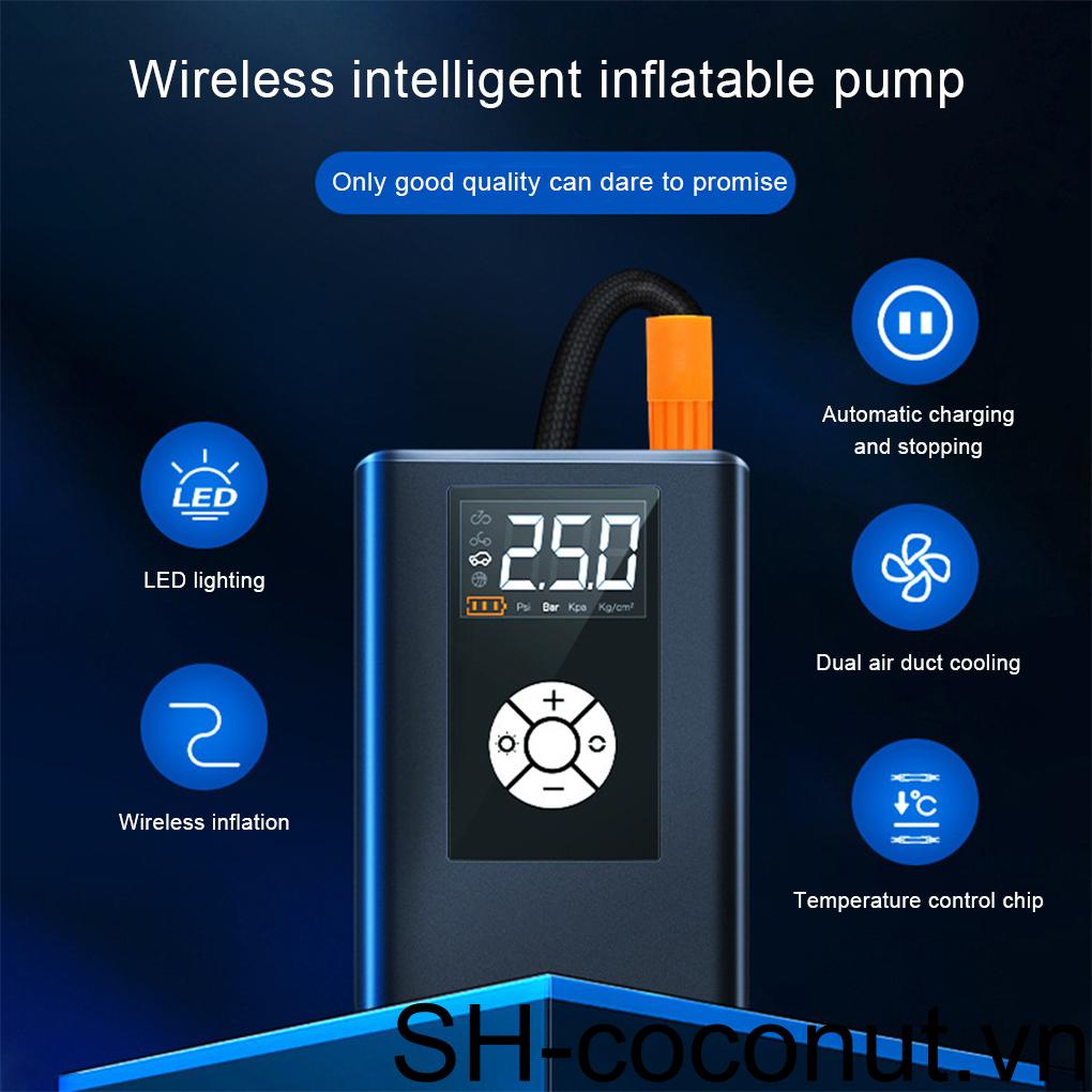 Dụng Cụ Bơm Hơi Lốp Xe Hơi / Mô Tô Thiết Kế Nhỏ Gọn Giảm Tiếng Ồn Có Thể Sạc Lại Tiện