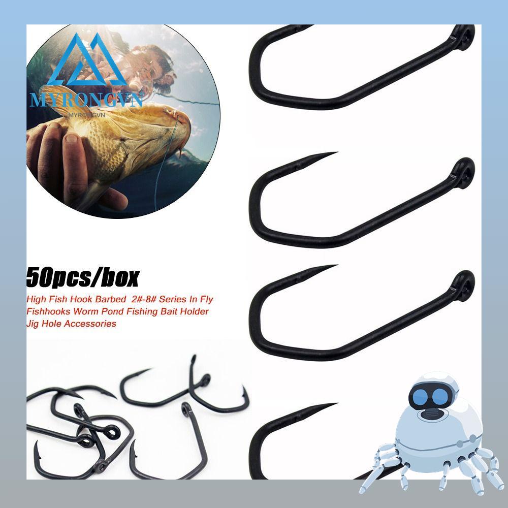 Hộp 50 Lưỡi Câu Cá Bằng Thép Carbon Chất Lượng Cao