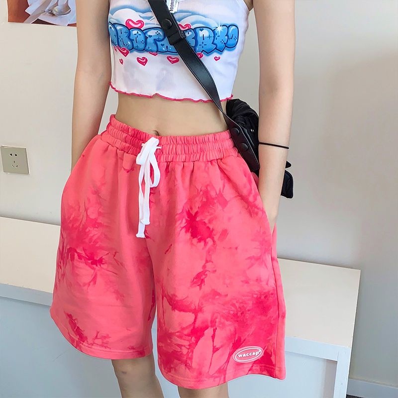 Quần Short Dáng Suông Rộng Màu Nhuộm Thời Trang Mùa Hè Cho Nam Và Nữ