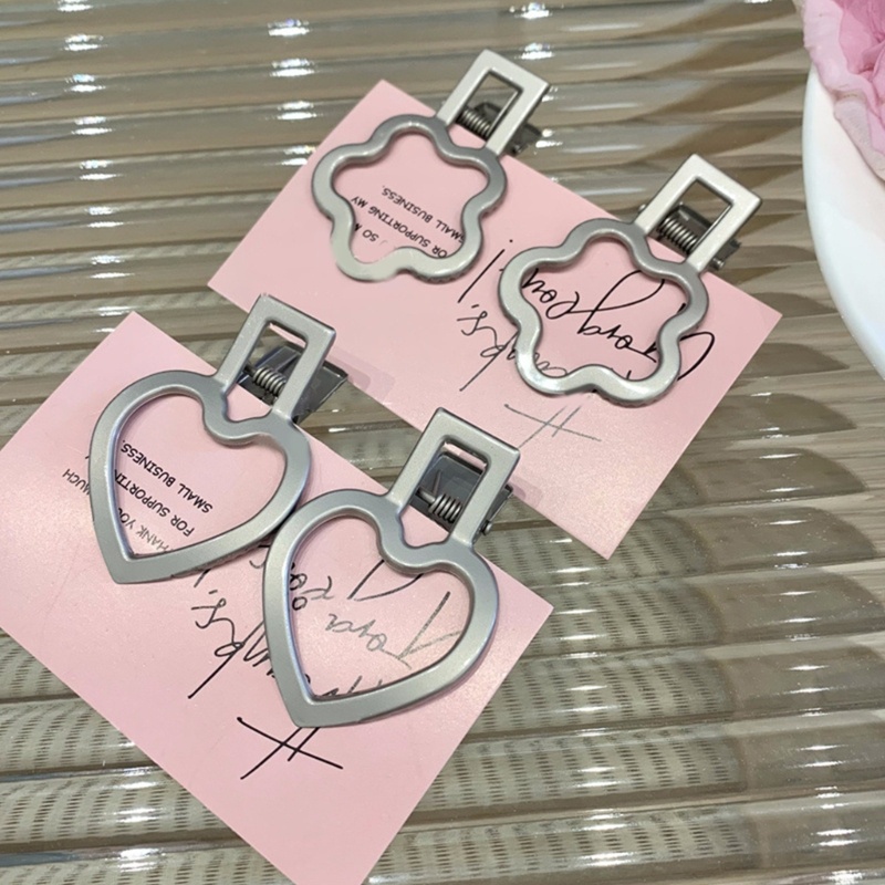 Set 1 / 2 Kẹp Tóc Kim Loại Hình Hoa / Trái Tim Dễ Thương Cho Bé Gái