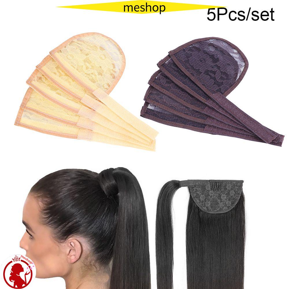 ME Set 5 Lưới Đội Tóc Giả Có Thể Điều Chỉnh Dây Đeo Tùy Ý Tiện Dụng